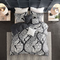 6 Piece Printed Duvet Cover Set King Multicolor Polyester