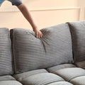 5 Seats,Oversized Sectional Sofa,L Shaped Corner Couch With Detachable Seat & Back Cushion, Corduroy Upholstery Convertible Sleeper Sofa&Couch For Living Room Grey Fabric 5 Seat