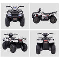 Aosom 12V Ride On Atv For Kids, Kids Electric 4 Wheeler With Headlight, Music, Mp3, Treaded Tires, Battery Powered Kids Quad For Toddler, White White Plastic