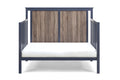 Connelly 4 In 1 Convertible Crib Midnight Blue Vintage Walnut Blue Brown Wood