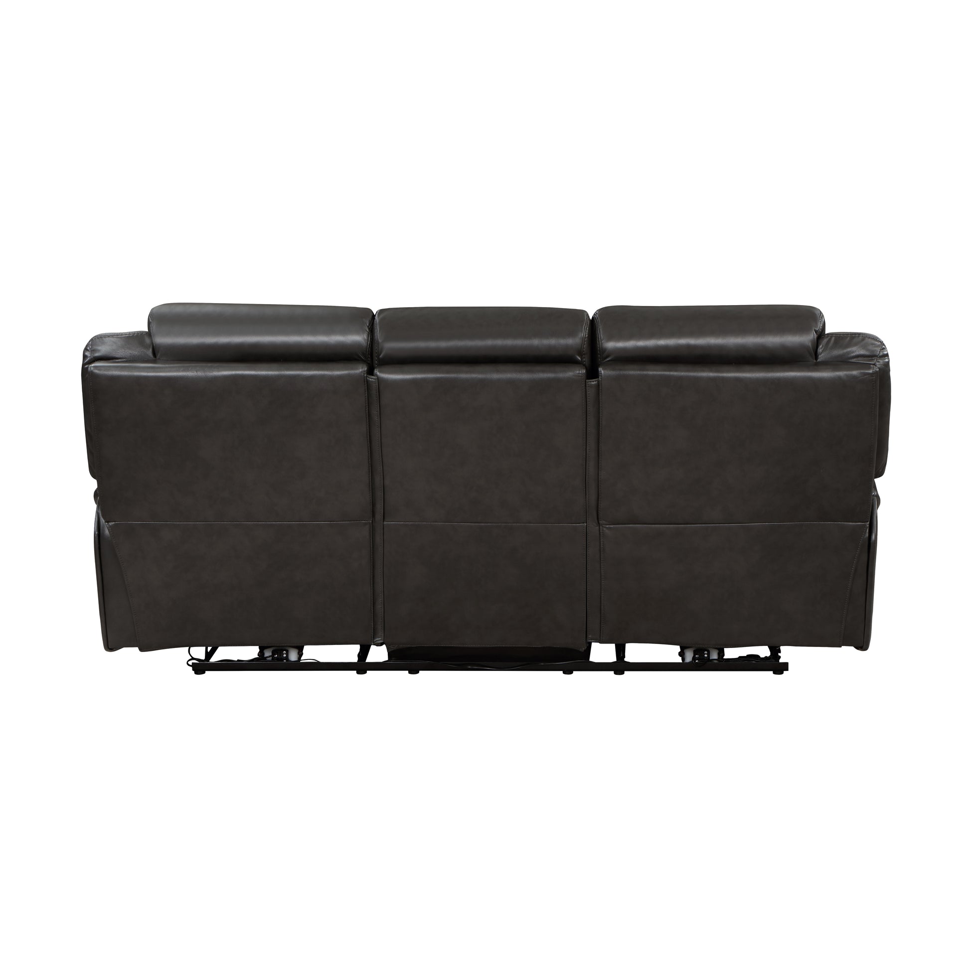 2Pc Power Reclining Sofa Set Modern Design Living Room Furniture Sofa And Loveseat With Center Console Dark Grayfaux Leather Upholstery Usb Ports Contemporary Home Dark Gray,Light Gray Faux Leather Wood Primary Living Space Contemporary,Modern,Ultra