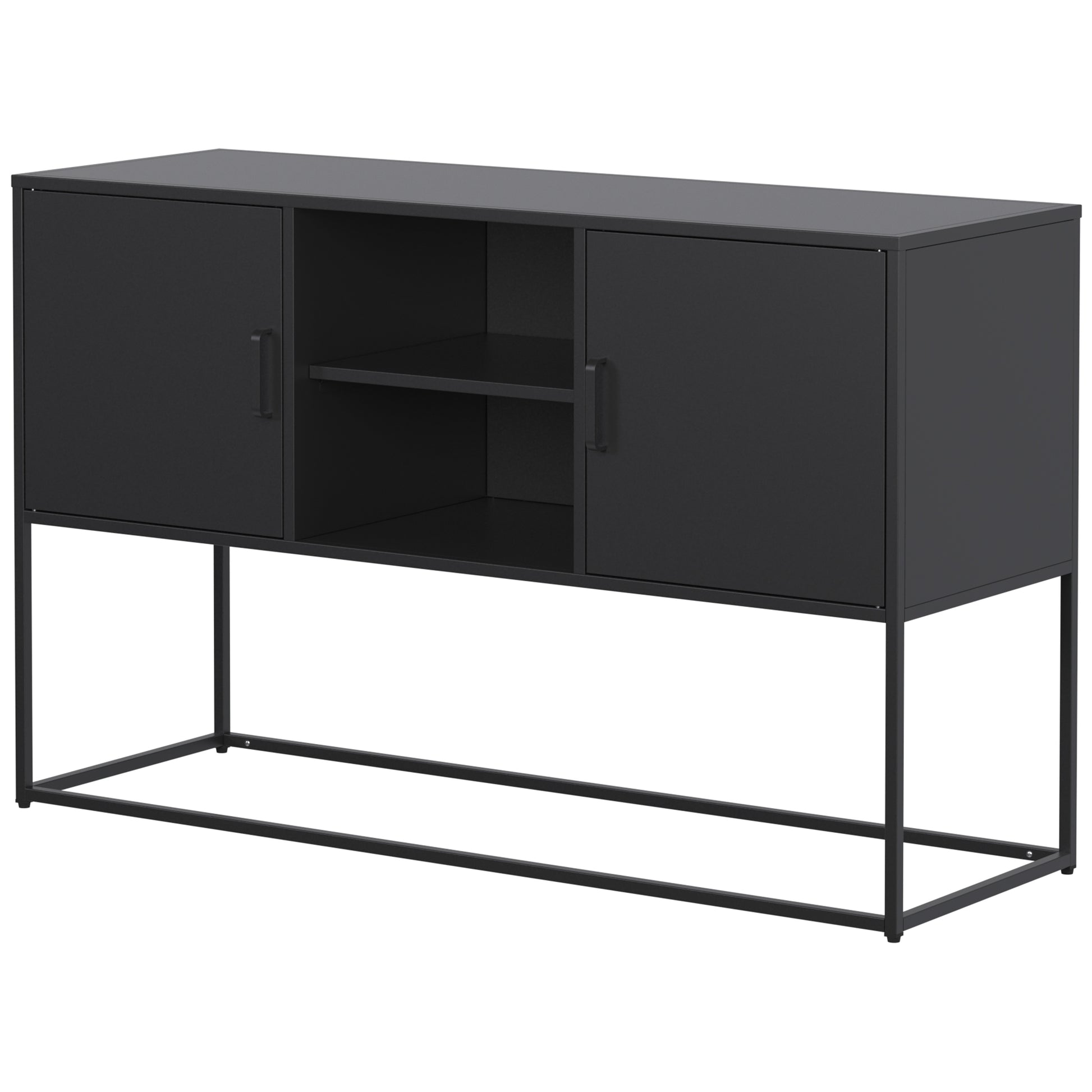 Modern Sideboard Buffet With Plenty Of Storage Space Anti Tilt Mechanism, Elegant Handles, Silent Magnetic Closure And Eco Friendly Finish For Kitchen, Dining Room And Living Room. Accent Chests 5 Or More Spaces Antique Black Primary Living Space Shelves