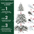 7Ft Pe&Pvc Flocked Christmas Tree Green,White Polyethylene