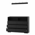 Living Room Sideboard Storage Cabinet,Drawer Cabinet Black Mdf