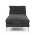 Chaise Lounge Black Fabric 1 Seat