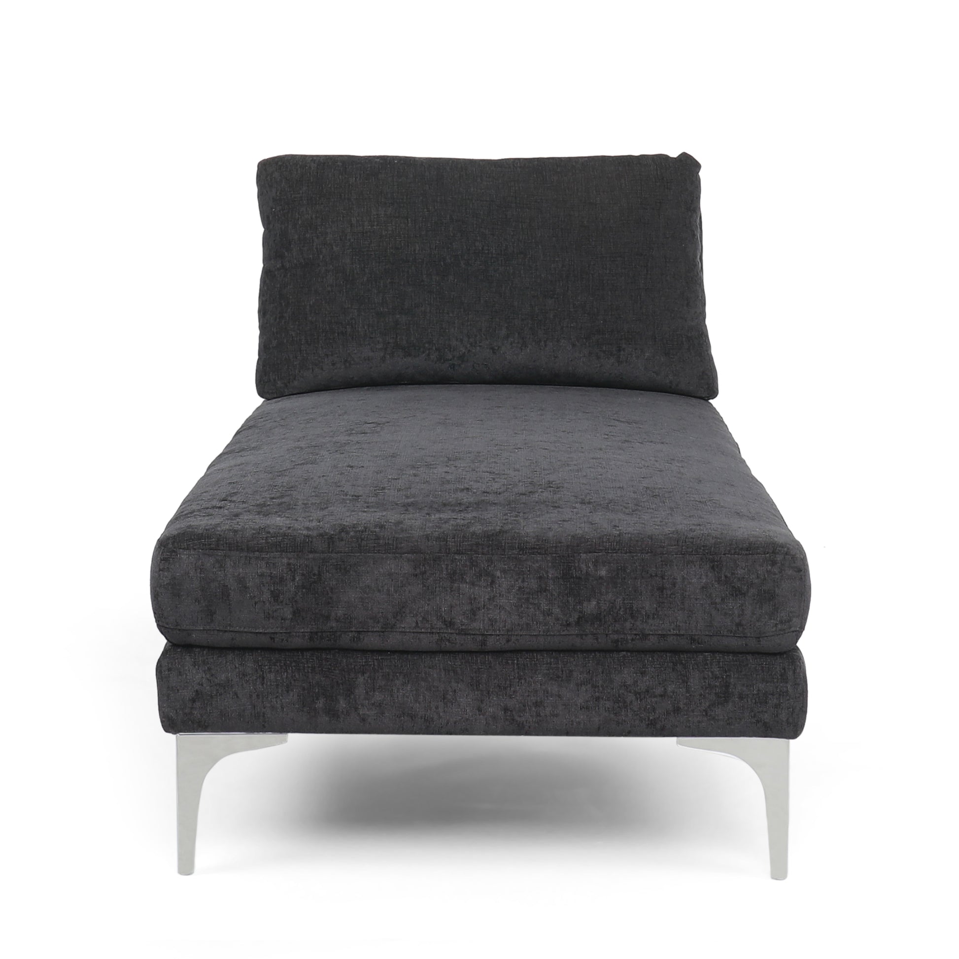 Chaise Lounge Black Fabric 1 Seat