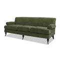 Alana Lawson Three Cushion Tightback Sofa, Olive Green Performance Velvet Green Foam Velvet 3 Seat