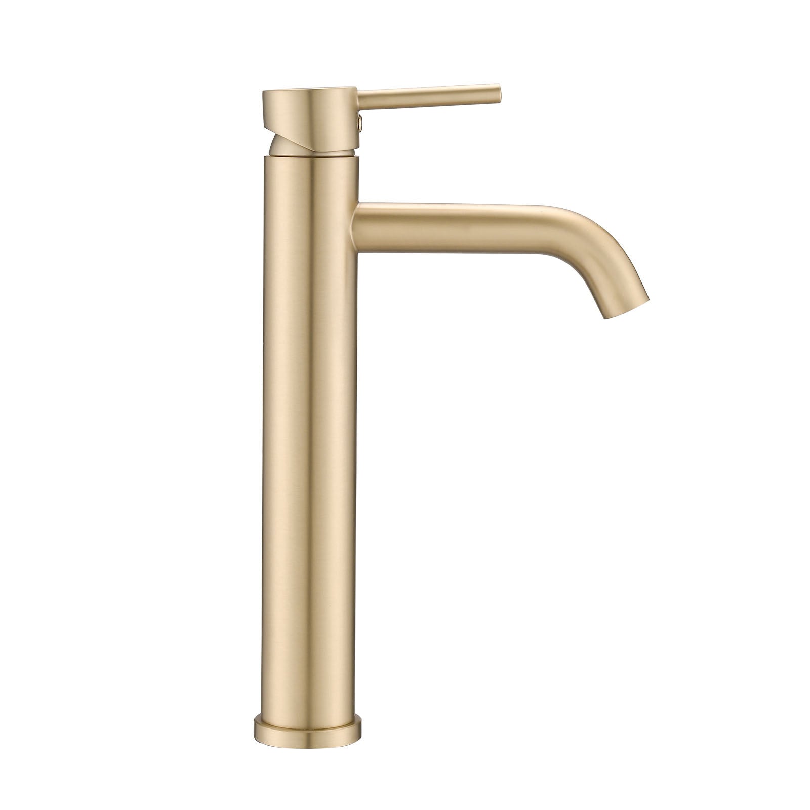 Bathroom Modern Tall Faucets Single Handle One Hole Lavatory Bathroom Sink Faucet Brushed Gold Cartridge Valve Bathroom 1 Hole Faucets Stainless Steel