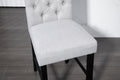 Counter Height Bar Stools Set Of 2 Tufted Linen Barstools Mid Century Wood Bar Stools With Back For Kitchen Island Indoor, Set Of 2 Gray Rubber Wood