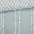 3 Piece Cotton Jacquard Comforter Set Aqua King Cal King King Aqua Cotton