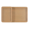 Modern 2 Piece Nesting Rattan Wood Mdf Coffee Table Set In Natural Natural Rubber Wood