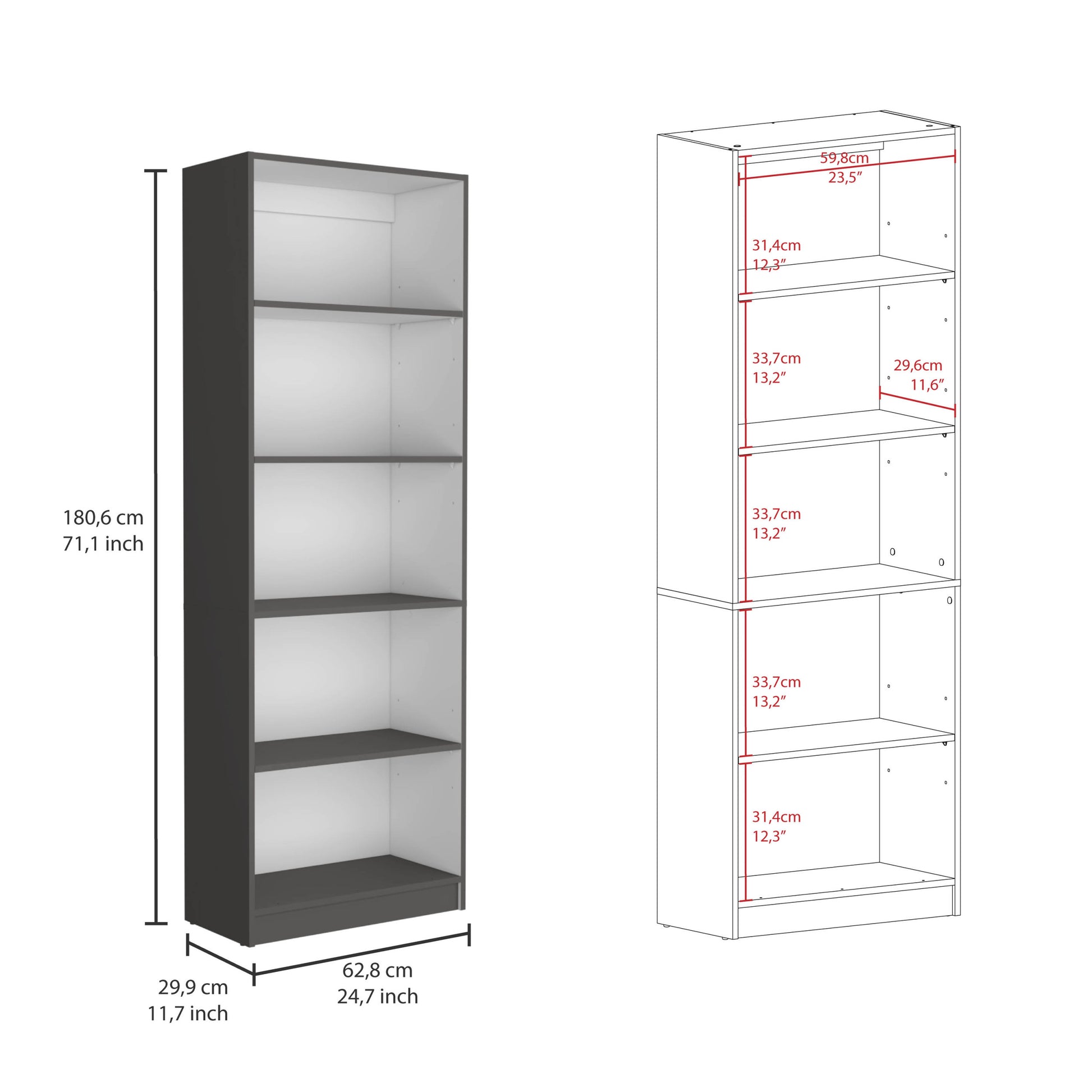 Lecanto 3 Piece Home Bookcase Set, 74" Wide With 13 Shelves And 2 Door Cabinetliving Room Set Matt Gray White Freestanding 5 Or More Drawers Multicolor Office Open Storage Space Modern Particle Board