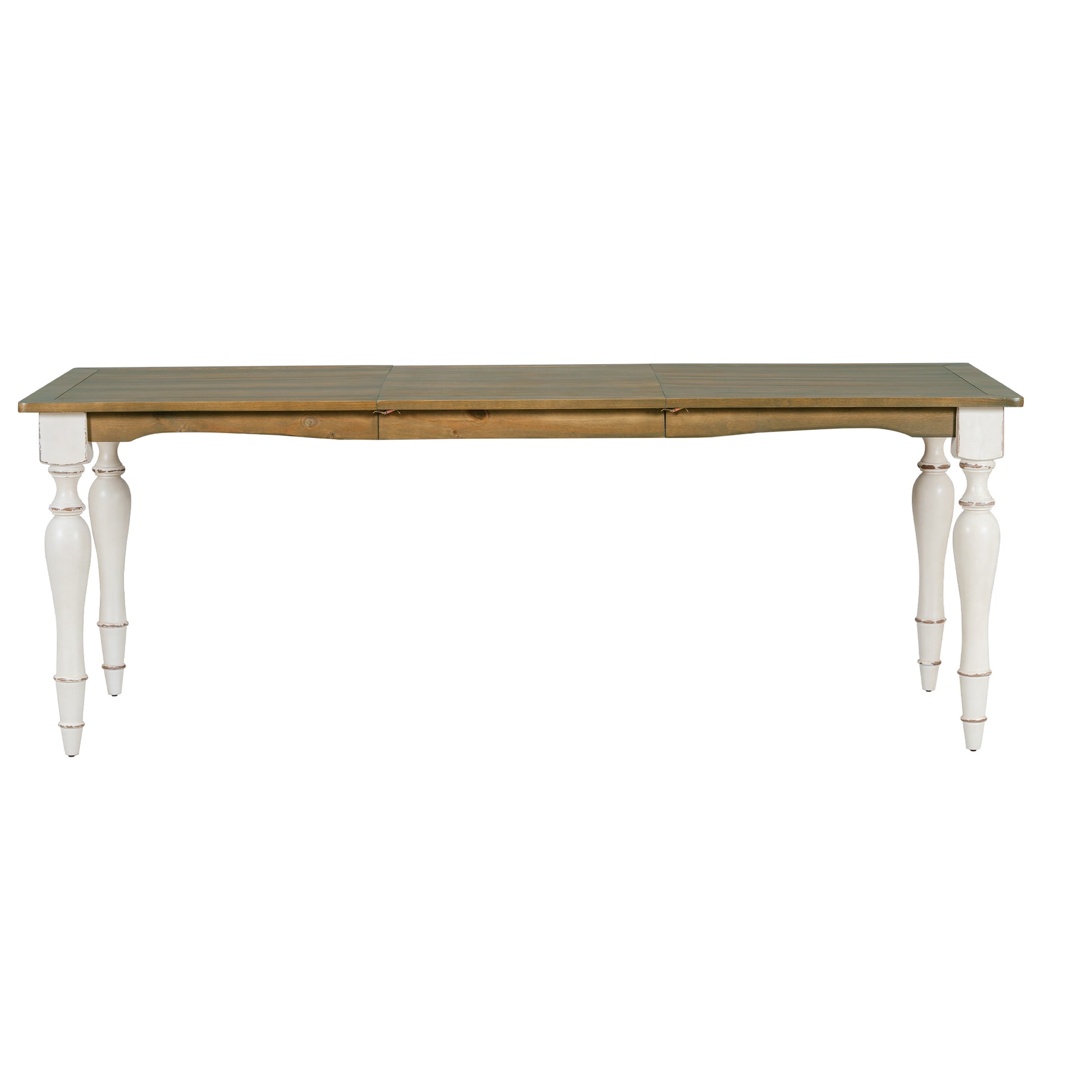 Vintage Traditional 82.7Inch Extendable Dining Table With 23.6Inch Removable Leaf, Brown Cream Cream Brown Seats 8 Dining Room Traditional Rubberwood Rectangular Rubber Wood