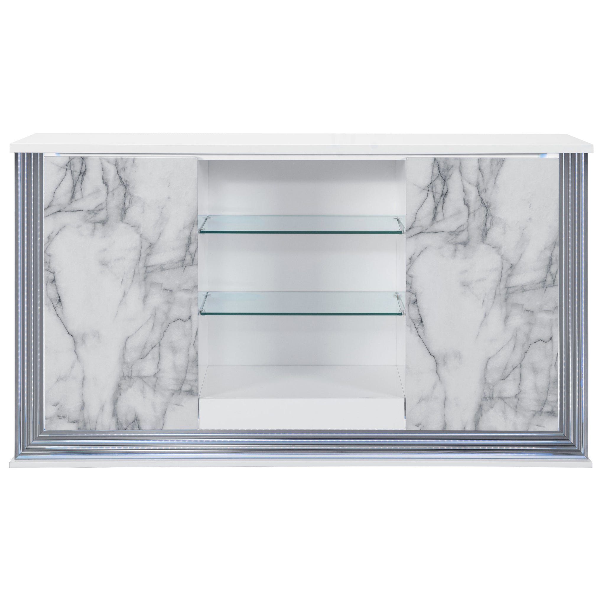 Moon White Marble Buffet Marble Solid Wood Mdf