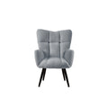 Modern Single Sofa Armchair With High Backrest Comfy Reading Chair For Small Spaces Living Room Bedroom Apartment Color:Blue Light Blue Teddy