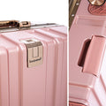 Luggage Sets Expandable Aluminum 20 24 28 Inch Three Model Set, Stylish Suitcase With Aluminum Frame Password Lock, Suitable For Travel Suitcases And Suitcases Pink Contemporary Aluminum