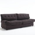 Cloud Style Sofa, Teddy Velvet Fabric, Comfy Padded Cloud Couch For Living Room, Apartment Dark Gray Light Brown Velvet Wood Primary Living Space Modern Polyester 2 Seat