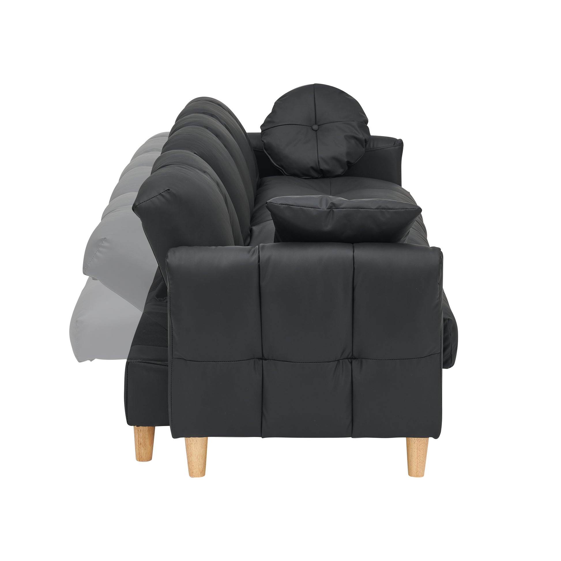 86.61 Inches Black Technology Cloth Sofa, Three Sofa Lift Sofa Bed, Sofa Bed With Storage Cabinet, Sofa Is Soft And Comfortable, Suitable For Meeting Rooms, Living Rooms And Bedrooms Black Tech Cloth 3 Seat