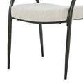 Upholstered Dining Chairs With Metal Legs Set Of 2 ,Beige Beige Fabric Metal