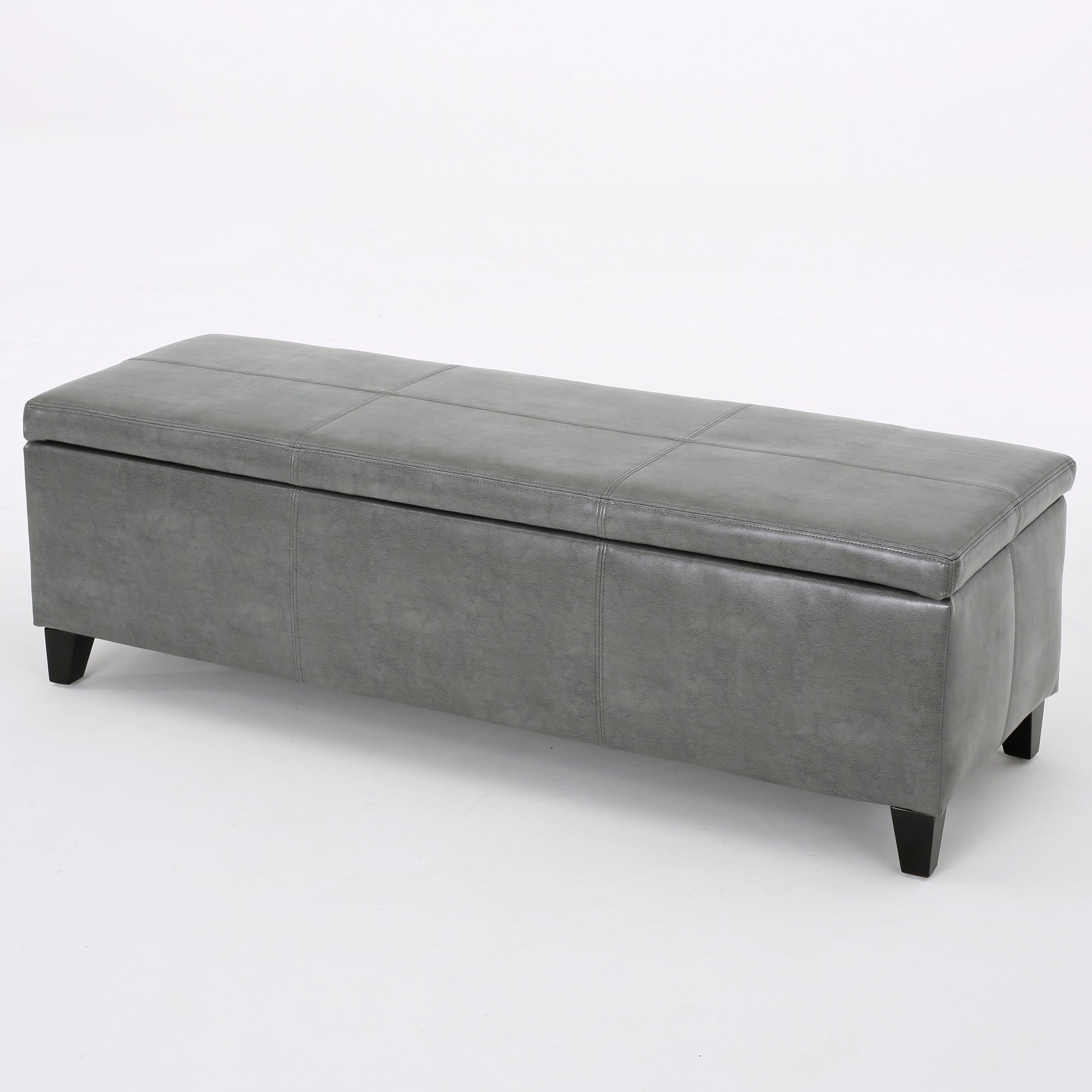 Glouster Storage Ottoman V2 Dark Grey Pu