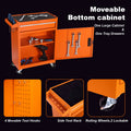 Tool Chest, 5 Drawer Rolling Tool Storage Cabinet With Detachable Top Tool Box, Liner, Universal Lockable Wheels, Adjustable Shelf, Locking Mechanism, Metal Tool Cart For Garage Workshop Orange