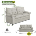 Apartment Beautiful Seat Love, 2 Seat, Grey Faux Leather Grey Pu 2 Seat