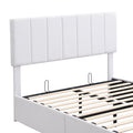 Full Size Upholstered Platform Bed With A Hydraulic Storage System White Old Sku: Lp000111Aak White Upholstered