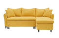 The 80 Inch Yellow Corduroy L Shaped Sofa Comes With Two Small Throw Pillows That Can Be Converted Into A Sofa Bed For Storage Yellow Corduroy 3 Seat