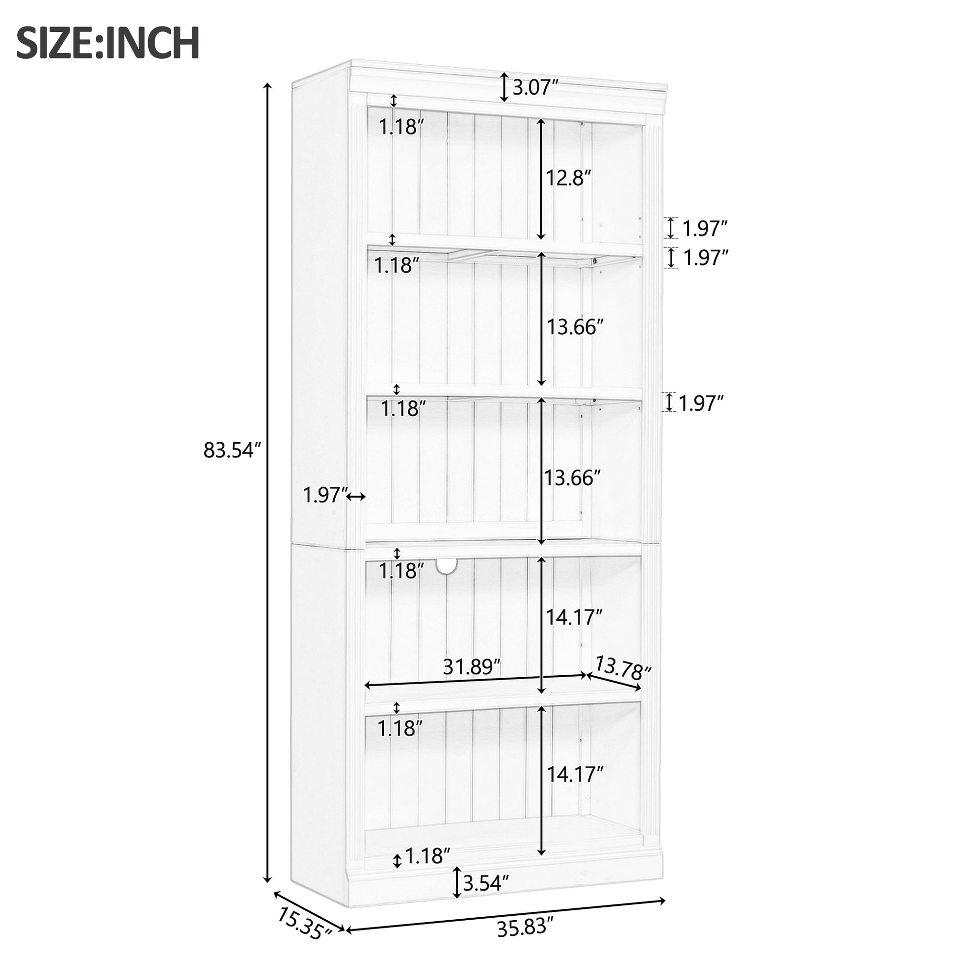 83" Tall Wood Bookcase,5 Tier Home Decor Bookshelves With Adjustable Storage Shelves,Storage Organizer For Cds Books Movies,Free Standing Storage Shelves For Living Room,Home Office,Black Black Solid Wood Mdf