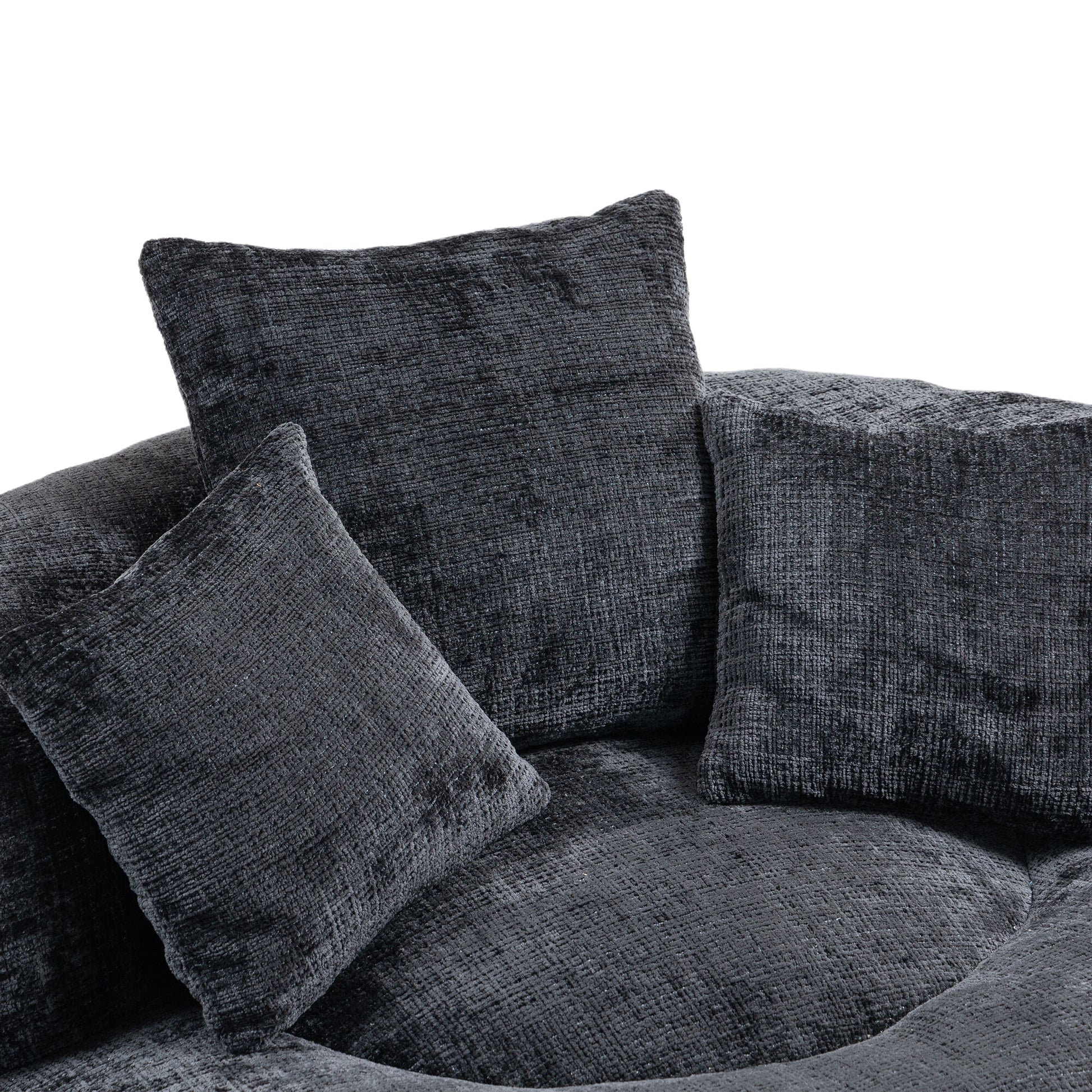 Coolmore Lazy Sofa Durable Comfort Lounger High Back Bean Bag Chair Couch With Three Pillows For Adults And Kids, Indoor & Outdoor, Single Gaming Sofa Chair For Bedroom,Office Black Chenille Black Foam Chenille 1 Seat
