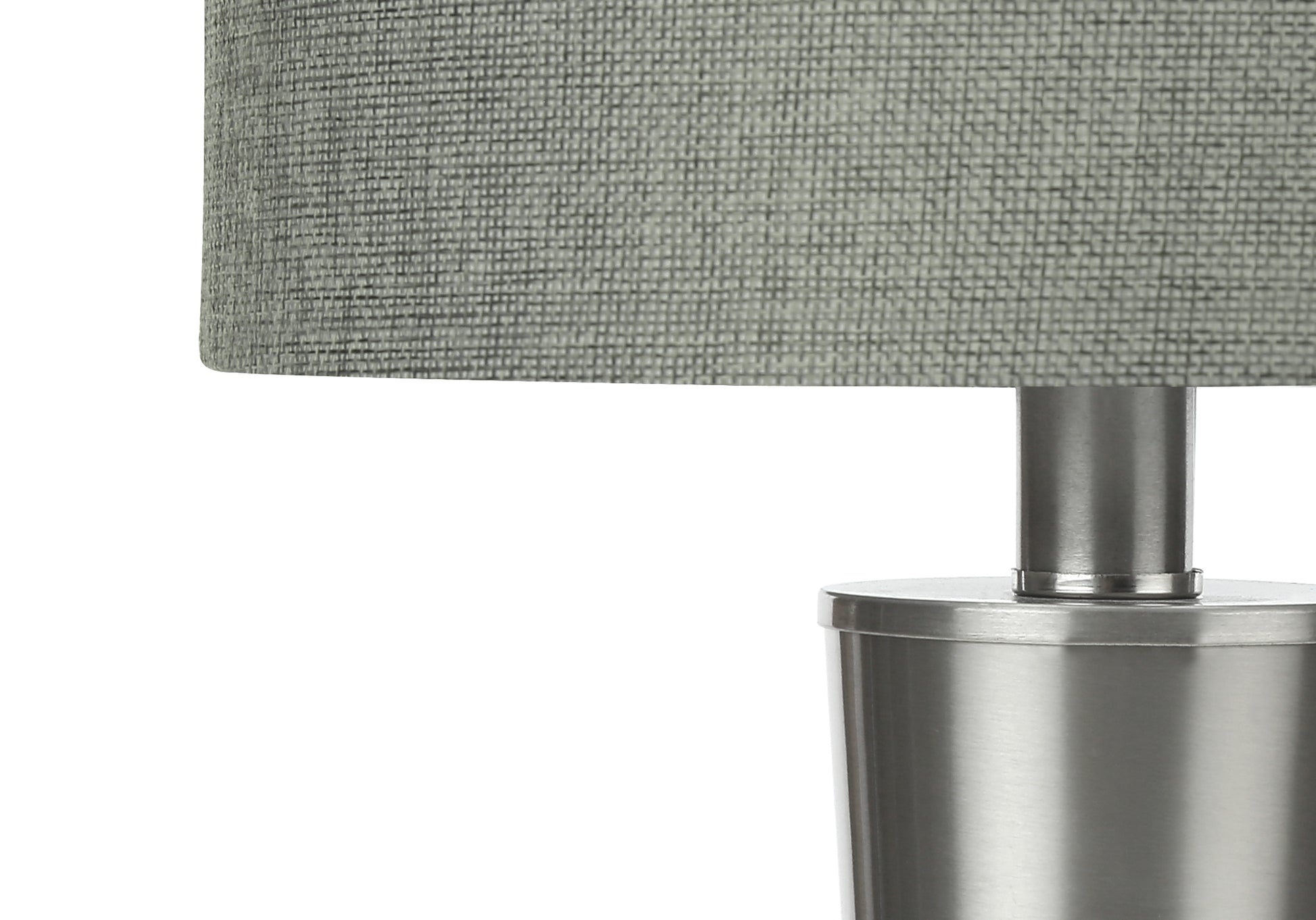 Lighting, Set Of 2, 24"H, Table Lamp, Usb Port Included, Nickel Metal, Grey Shade, Contemporary Silver Metal