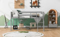 Full Size Wood Low Loft Bed With Ladder, Ladder Can Be Placed On The Left Or Right, Gray Old Sku:Gx000366Aae Box Spring Not Required Full Gray Wood Bedroom Solid Wood Mdf