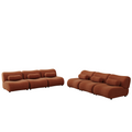 Contemporary Orange Chenille Modular Sofa Set 6 Piece Sectional Couch With Moveable Headrests And Plush Cylindrical Pillows Ideal For Modern Living Rooms, Adjustable For Any Space Orange Chenille 6