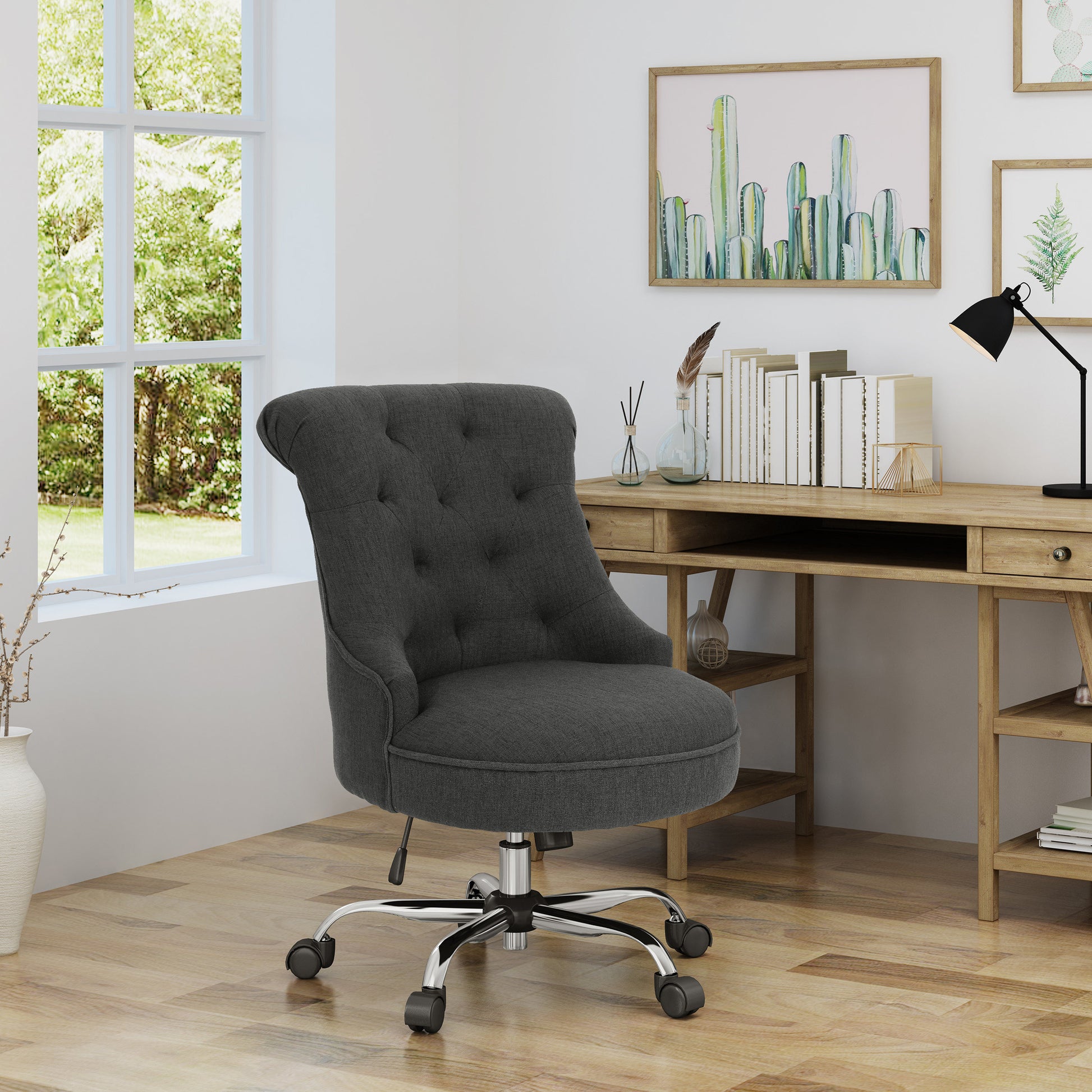 Office Chair Dark Gray Fabric