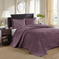 Reversible Quilt Set Purple Full Queen Purple Cotton