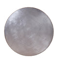Aluminum And Cocoa Drum Coffee Table Brown Gold Primary Living Space Modern Round Genuine Leather Sled