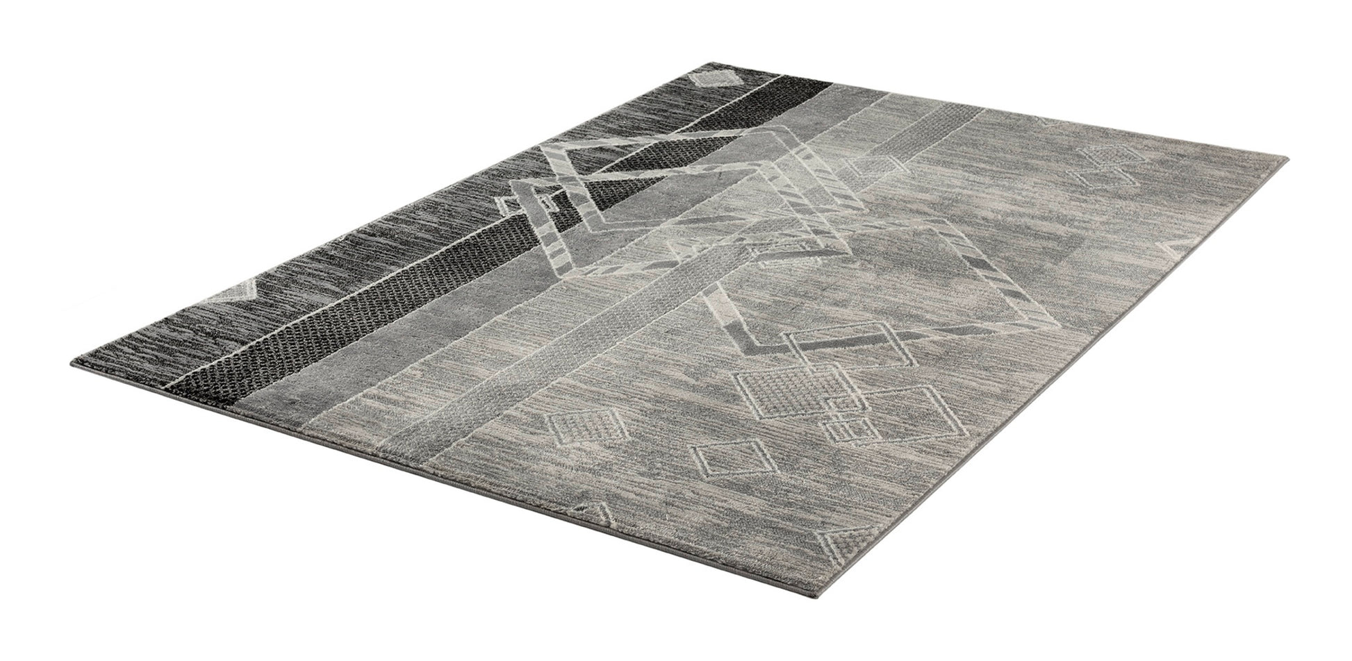 Jersey Area Rugs, Carpets For Livingroom, 5X7 Area Rugs ,3394 Grey Rectangle 5&7 Grey Contemporary Abstract Polypropylene