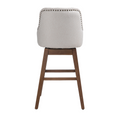 Coolmore Bar Stools Set Of 2 Counter Height Chairs With Footrest For Kitchen, Dining Room And 360 Degree Solid Wood Legs Swivel Bar Stools Set Of 2 Beige Linen Beige Foam Linen