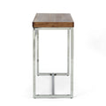 Console Table Natural Wood Stainless Steel