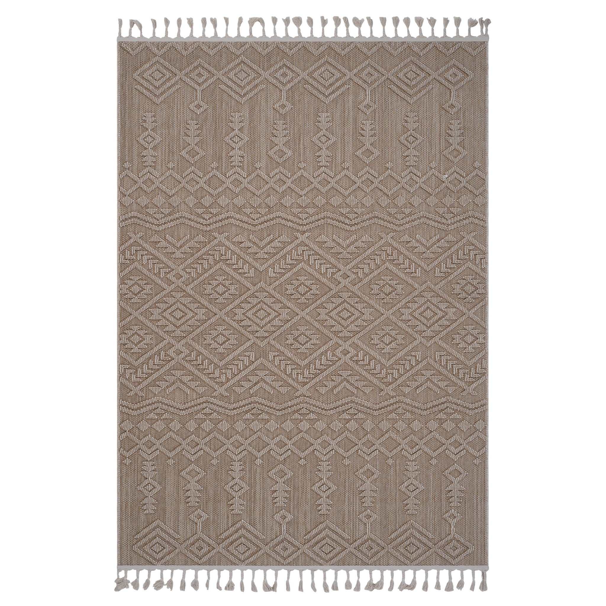 8X10 Natural Traditional Indoor Outdoor Area Rug Natural Polypropylene