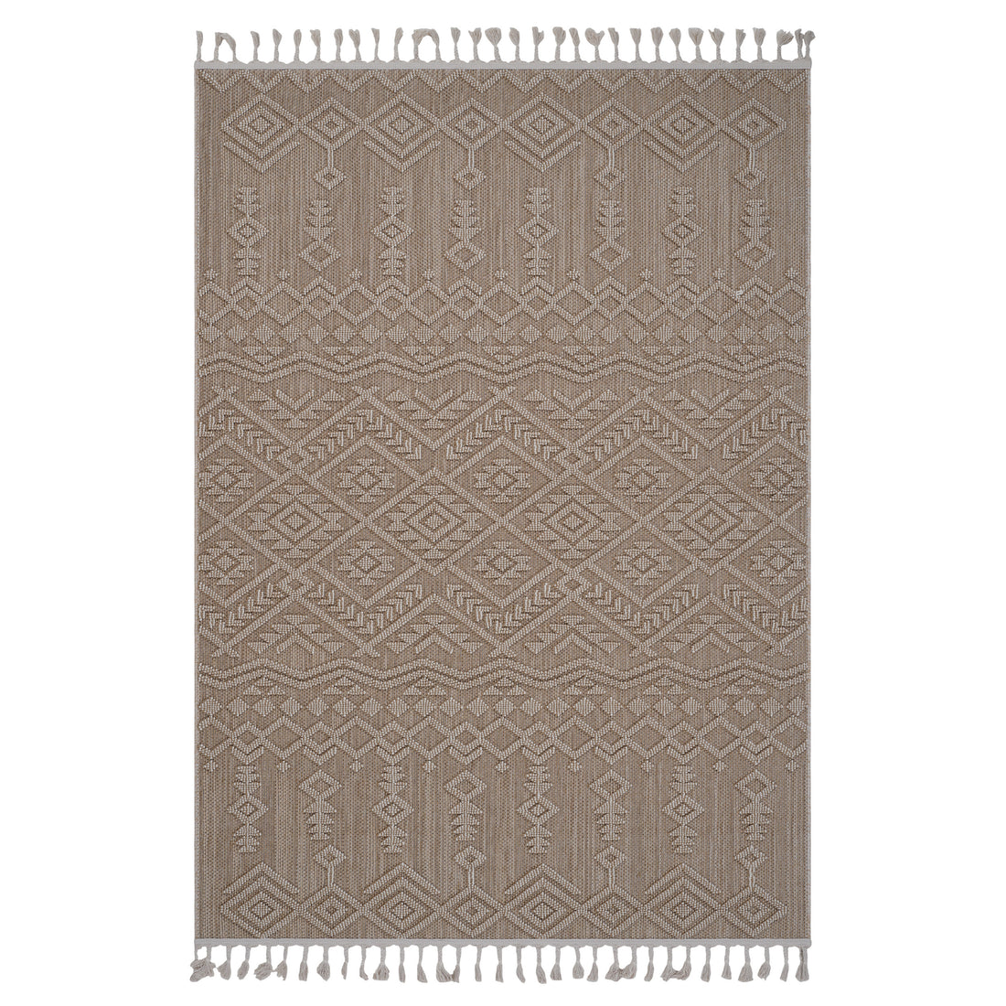 5X7 Natural Traditional Indoor Outdoor Area Rug Natural Polypropylene