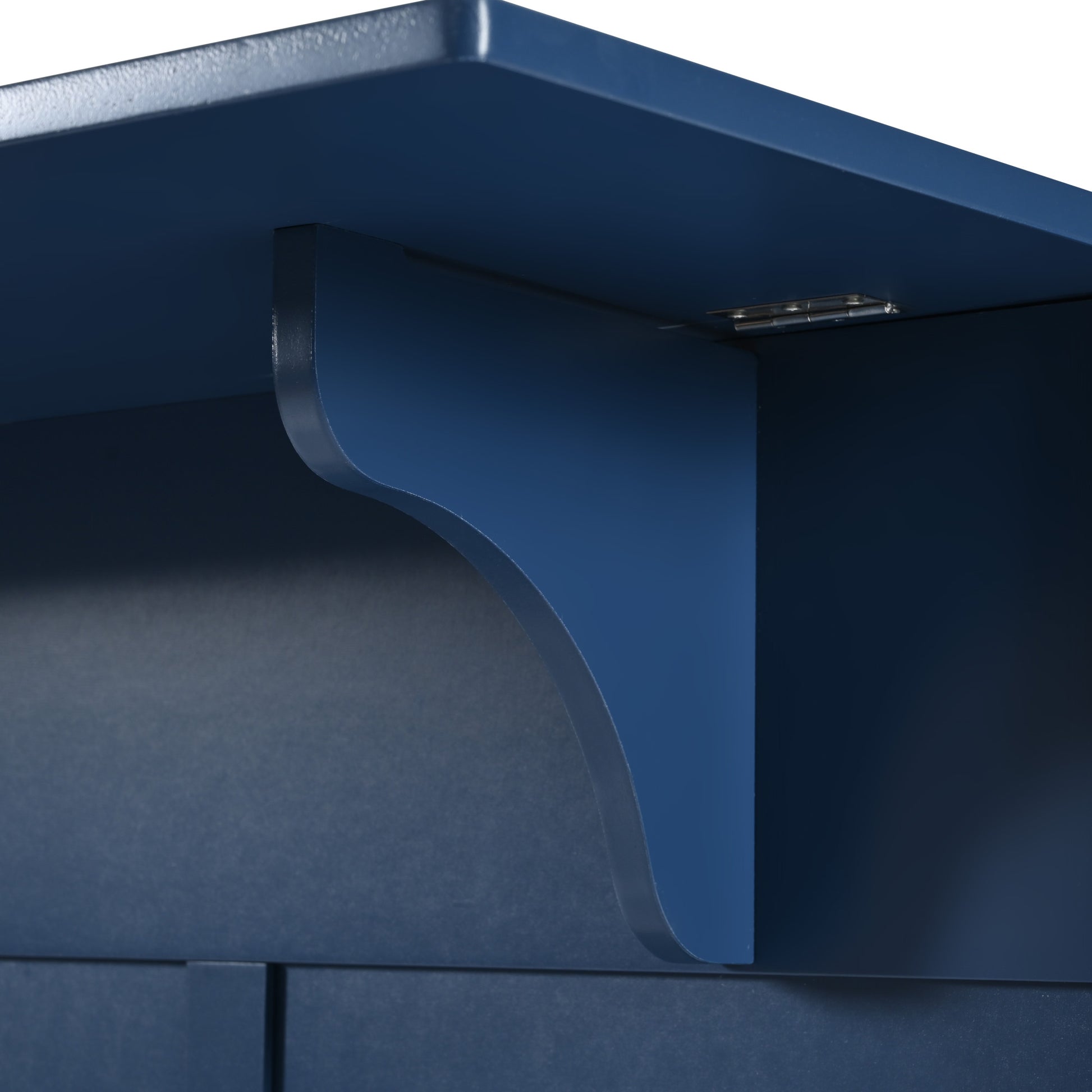 K&K 53.2'' Kitchen Island With Drop Leaf, Kitchen Storage Cart With Spice Rack, Towel Rack And 2 Drawers, Rolling Kitchen Island On Wheels With Adjustable Shelves For Kitchen, Dining Room, Navy Blue Navy Blue Brown Kitchen