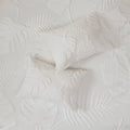3 Piece Tufted Cotton Chenille Palm Comforter Set Off White Full Queen Queen Off White Cotton
