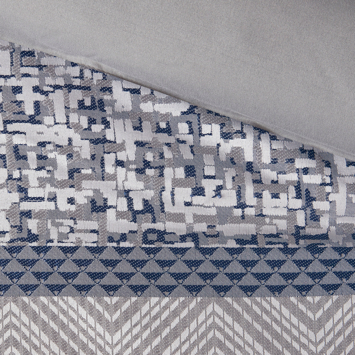 7 Piece Jacquard Comforter Set Navy Queen Queen Navy Polyester