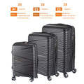 Hardside Luggage Sets 3 Pieces, Expandable Luggages Spinner Suitcase With Tsa Lock Lightweight Carry On Luggage 20Inch 24Inch 28Inch Black Abs