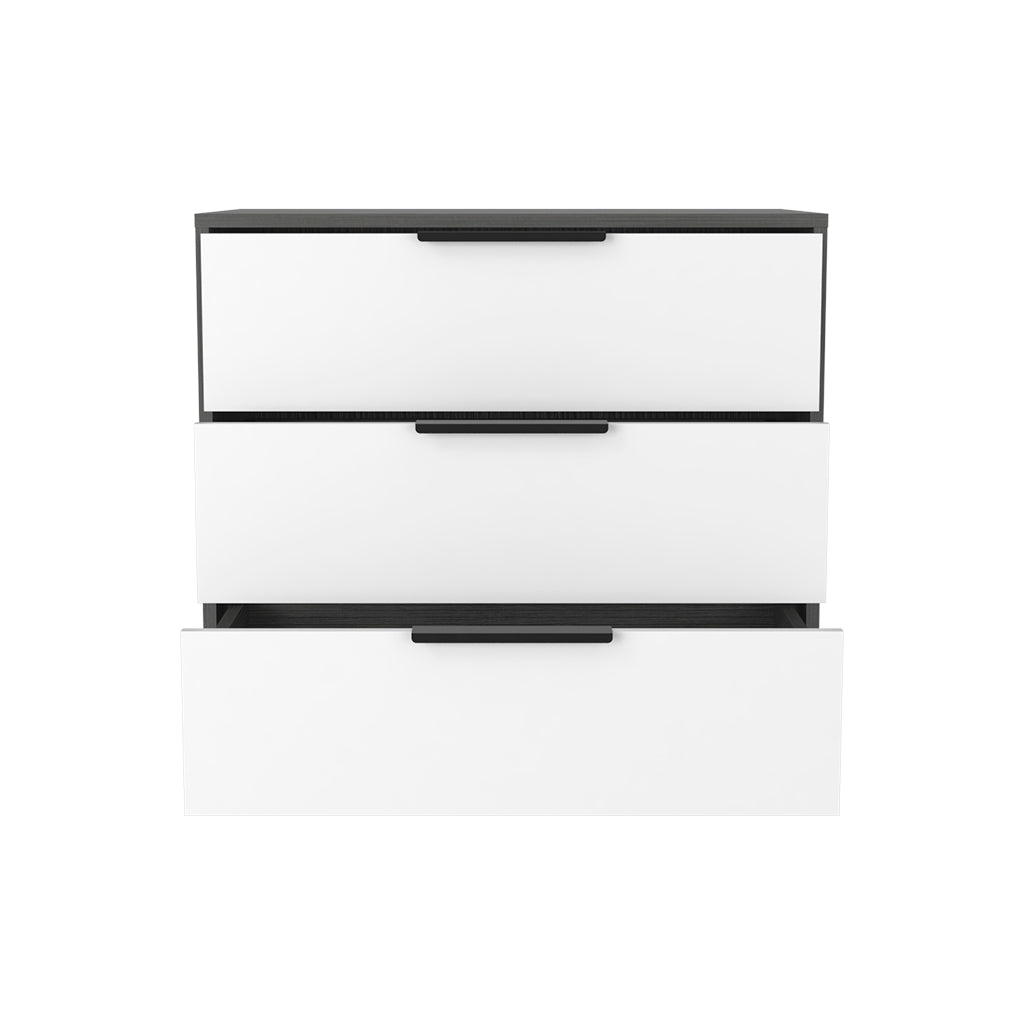 Dresser 27"H, 3 Drawers Dresser, Superior Top, Smokey Oak White Multicolor Bedroom Modern Particle Board Particle Board