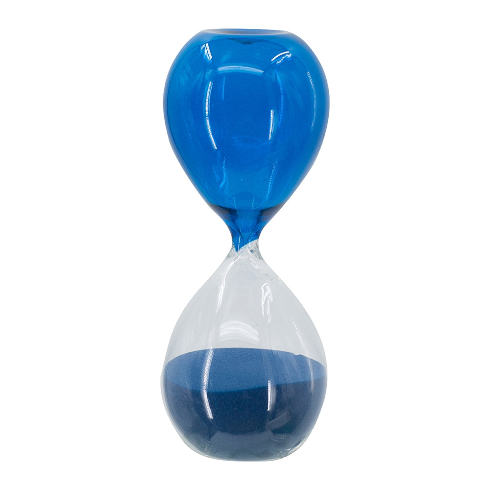 5X14" Hourglass, 60Min Blue Blue Glass