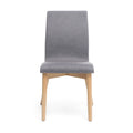 Dining Chair Set Of 2 Dark Grey Fabric