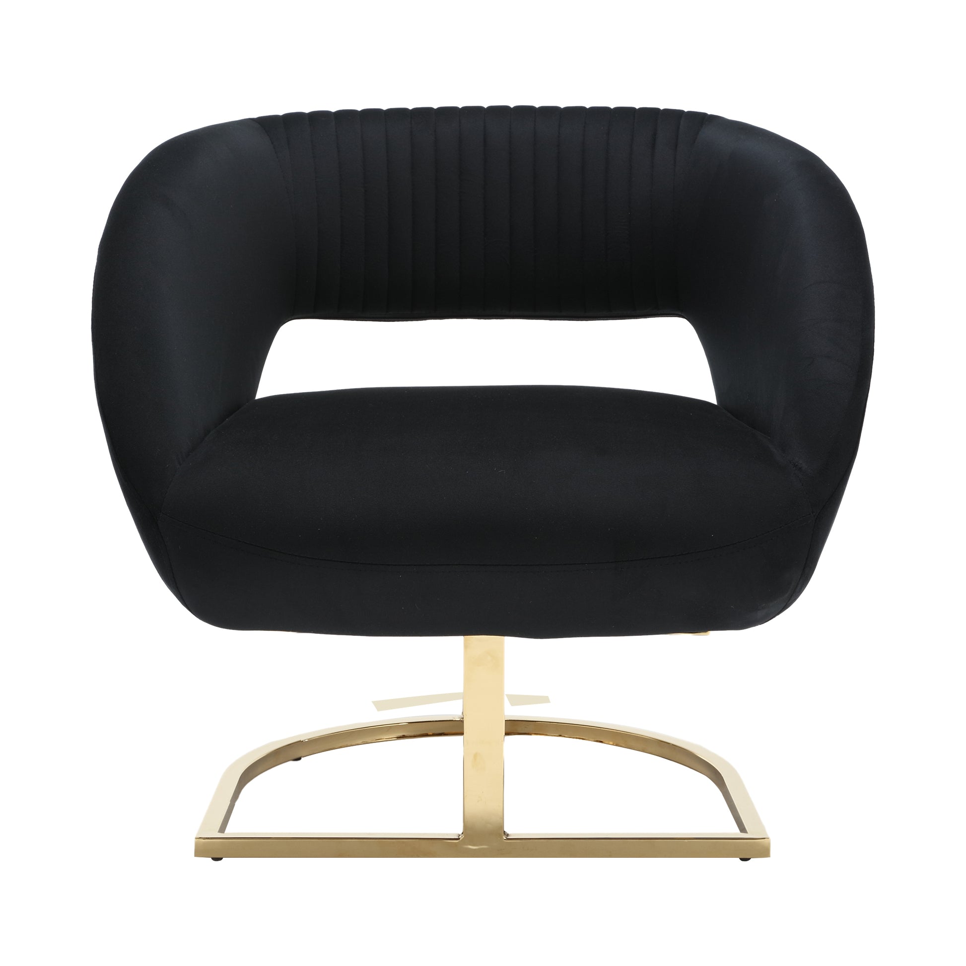 Coolmore Upholstered Tufted Living Room Chair Textured Linen Fabric Accent Chair With Metal Stand Black Velvet