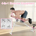 4 In 1 Ab Workout Exercise Equipment Rowing Machine Leg Press Machine Ab Glider Machine Roman Chair Fitness Equipment For Ab Workout Core Strength Training Pink Abs Rubber Steel Q235